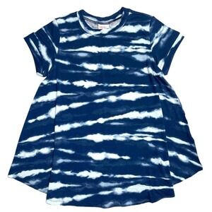 LuLaRoe‎ Womens Top Size XL Erika Swing Blue Tie Dye Stripes Extra Large NWT